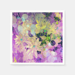 Lila akvarellblomma pappersservett