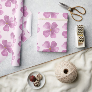 Lila akvarellblomma presentpapper