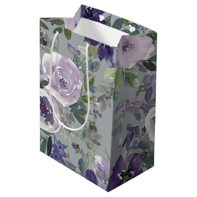 Lila akvarellblommor (Baksidan Vinklad)