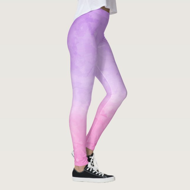 Lila akvarellleggings leggings (Höger)
