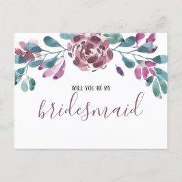 Lila akvarellt peonibrudtärna inbjudan