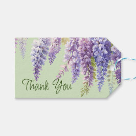 Lila akvatint blommig wisteria syren botanisk presentetikett