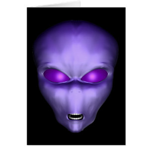 Lila Alien Hälsningskort
