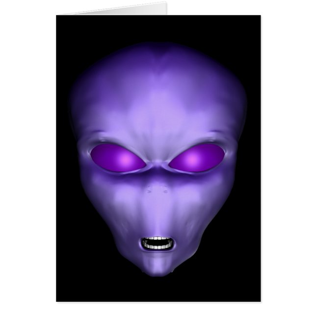 Lila Alien Hälsningskort (Framsidan)