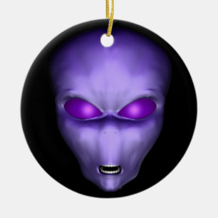 Lila Alien Julgransprydnad Keramik