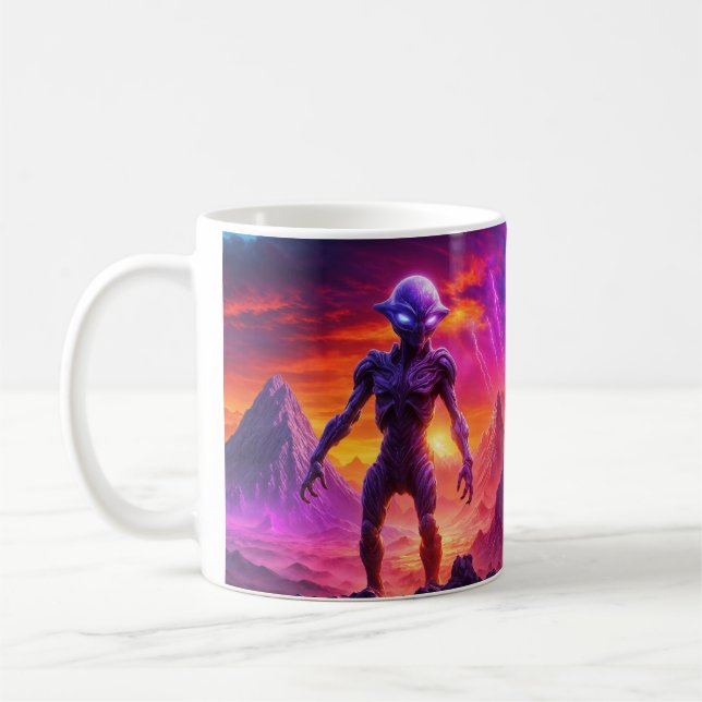Lila Alien Kaffemugg (Vänster)