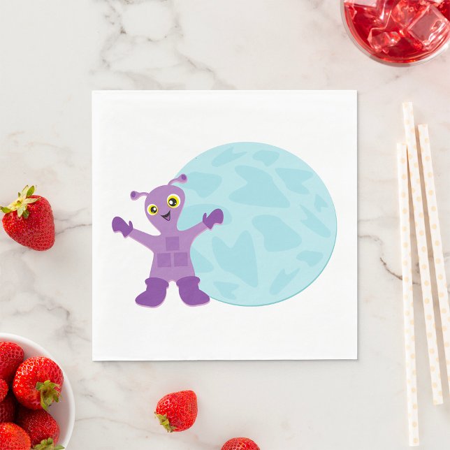 Lila Alien Pappersservett (Skapare uppladdad)