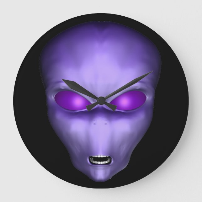 Lila Alien Stor Klocka (Framsida)