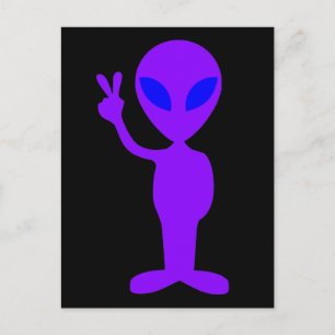 Lila Alien Vykort