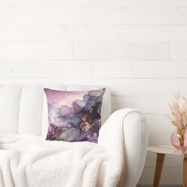 Lila alkoholbläck kastkudde kudde (Soffa)