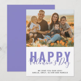 Lila Alla hjärtans dags familjefoto Julkort