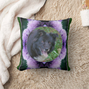 Lila Allium Flowers Ram Skapar ditt eget foto Kudde