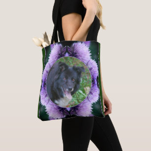 Lila Allium Flowers Ram Skapar ditt eget foto Tygkasse