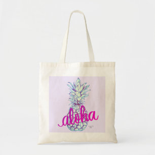 Lila Aloha Pineapple Tote Bag Tygkasse