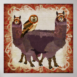 Lila Alpacas Amber Uggla Art Poster