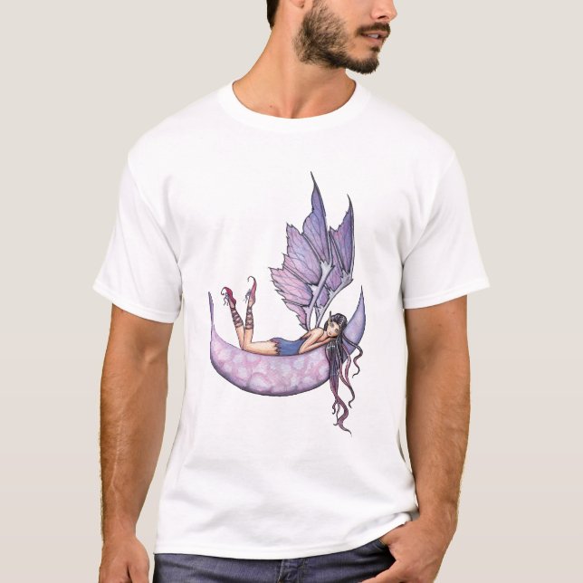 Lila Älv på Mån T-Shirt (Framsida)