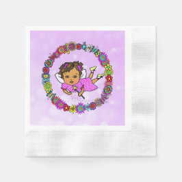 Lila älva med trollstav Whimsical födelsedag Pappersservett