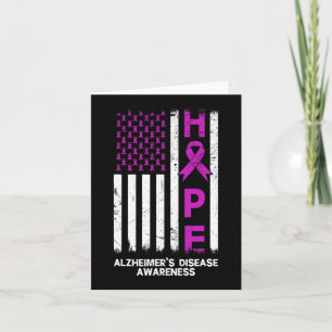 Lila Alzheimer Disease Awareness American Flagga Kort