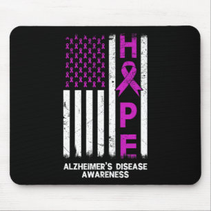 Lila Alzheimer Disease Awareness American Flagga Musmatta