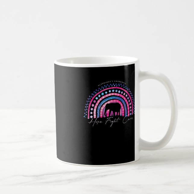 Lila Alzheimer End Awareness Rainbow Elephan Kaffemugg (Höger)