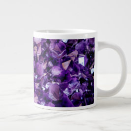 Lila Amethyst Crystal Geode Gemstone februari Jumbo Mugg