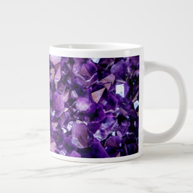 Lila Amethyst Crystal Geode Gemstone februari Jumbo Mugg (Höger)
