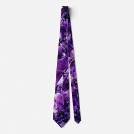 Lila Amethyst Crystal Geode Gemstone Necktie Tie Slips