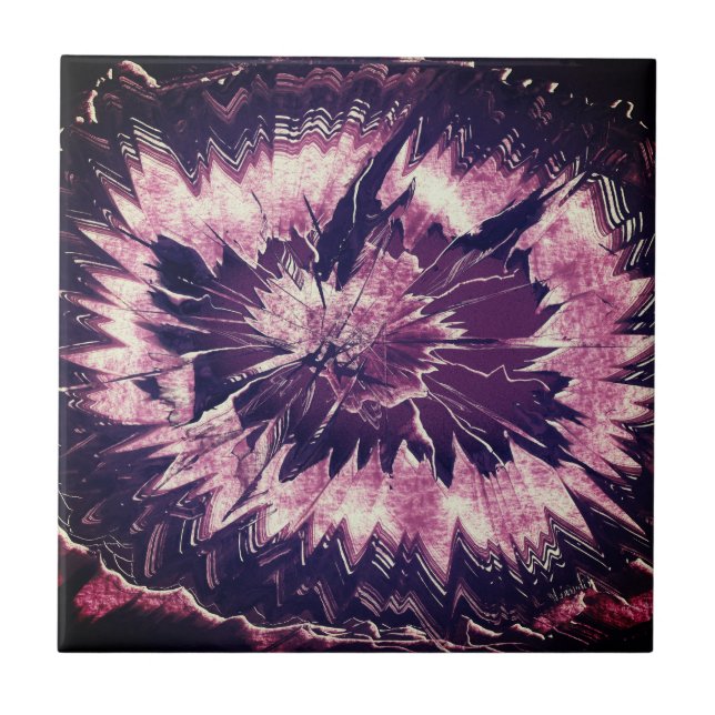 Lila Amethyst Crystal Kakelplatta (Framsidan)