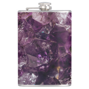 Lila Amethyst Crystal Quartz Energy Mönster Fickplunta