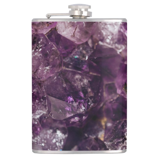 Lila Amethyst Crystal Quartz Energy Mönster Fickplunta (Framsidan)