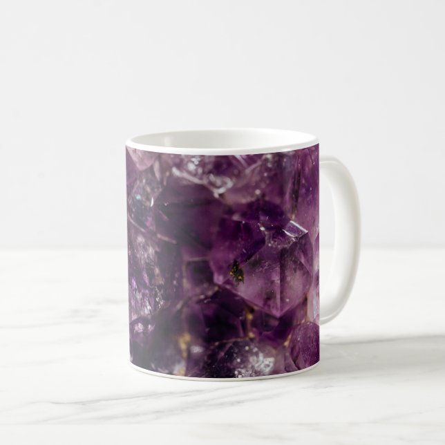 Lila Amethyst Crystal Quartz Energy Mönster Kaffemugg (Framsida höger)