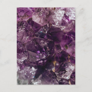 Lila Amethyst Crystal Quartz Energy Mönster Vykort