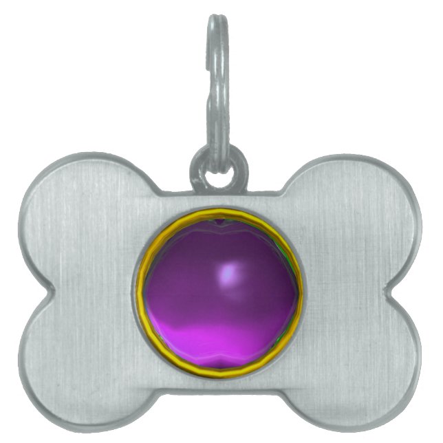 LILA AMETHYST GEM STONE NAMNBRICKA HUSDJUR (Framsidan)