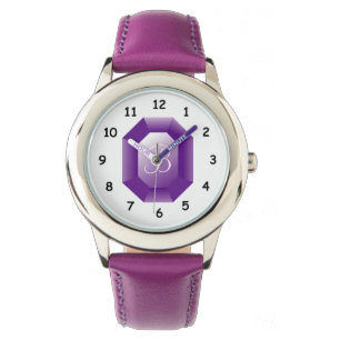 Lila Amethyst gemstone-flickans klocka
