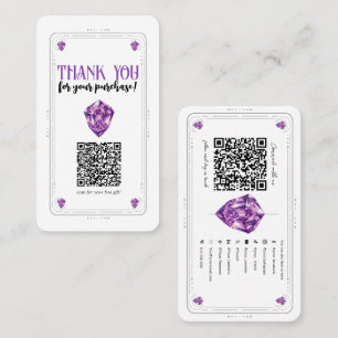 Lila Amethyst Kristall Sociala Media QR-kod Visitkort