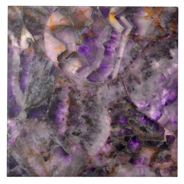 Lila Amethyst Quartz Kakelplatta (Framsidan)