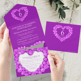 Lila ametist 6-års bröllopsjubileum RSVP