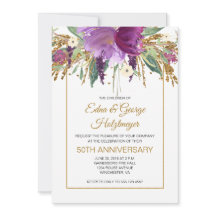 Lila ametist och guld 50-årsjubileum för bröllop