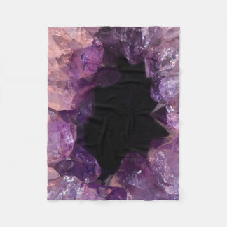 Lila Ametyst Crystal Cluster Fleece Blanket