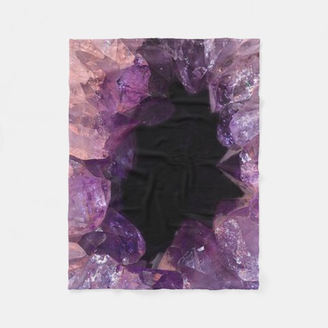 Lila Ametyst Crystal Cluster Fleece Blanket (Framsidan)