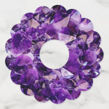 Lila Ametyst Crystal Geode Gems Vin Glass Märkre