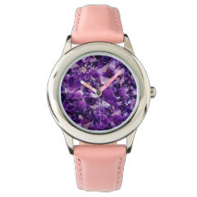 Lila Ametyst Crystal Geode Gems Wrist Watch