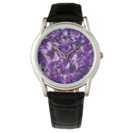 Lila Ametyst Crystal Geode Gems Wrist Watch Armbandsur