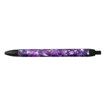 Lila Ametyst Crystal Geode Gemstone Pen