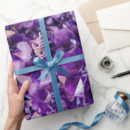 Lila Ametyst Crystal Wrapping Papper Presentpapper