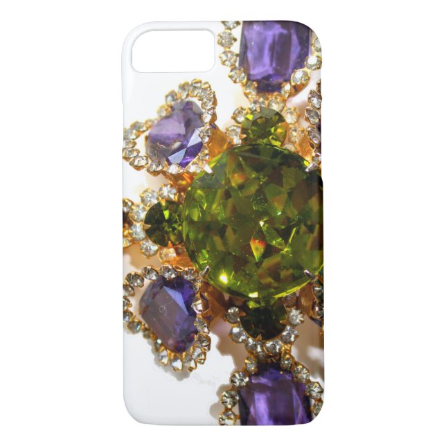 Lila Ametyst Diamonds Emeralds jewelry Case-Mate iPhone Skal (Baksida)