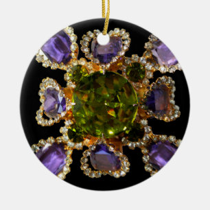 Lila Ametyst Diamonds Emeralds jewelry Julgransprydnad Keramik