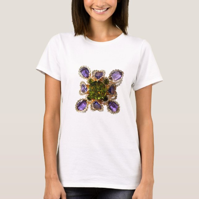 Lila Ametyst Diamonds Emeralds jewelry Tee Shirt (Framsida)