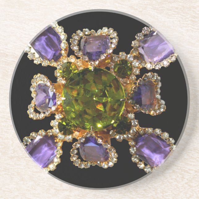 Lila Ametyst Diamonds Emeralds jewelry Underlägg Sandsten (Framsidan)