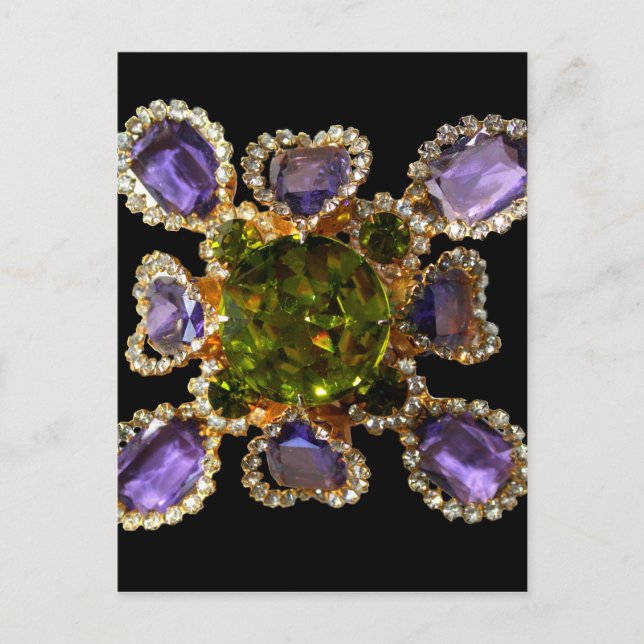 Lila Ametyst Diamonds Emeralds jewelry Vykort (Framsida)